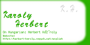 karoly herbert business card